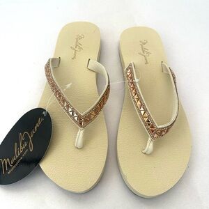 Malibu Jane Tan and Gold Women's Sandals
